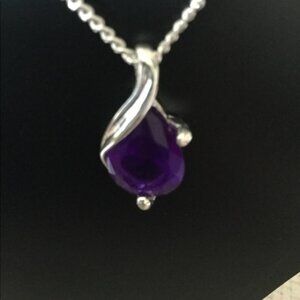 £9.2 silver amethyst necklace